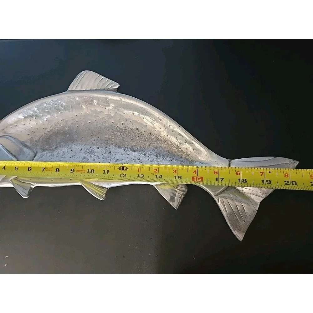 Vtg Trout Fish Large Aluminum Platter Tray Bruce Cox ?